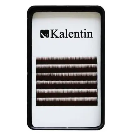 Kalentin Extensión de Cejas Planas Marrón Oscuro 5mm